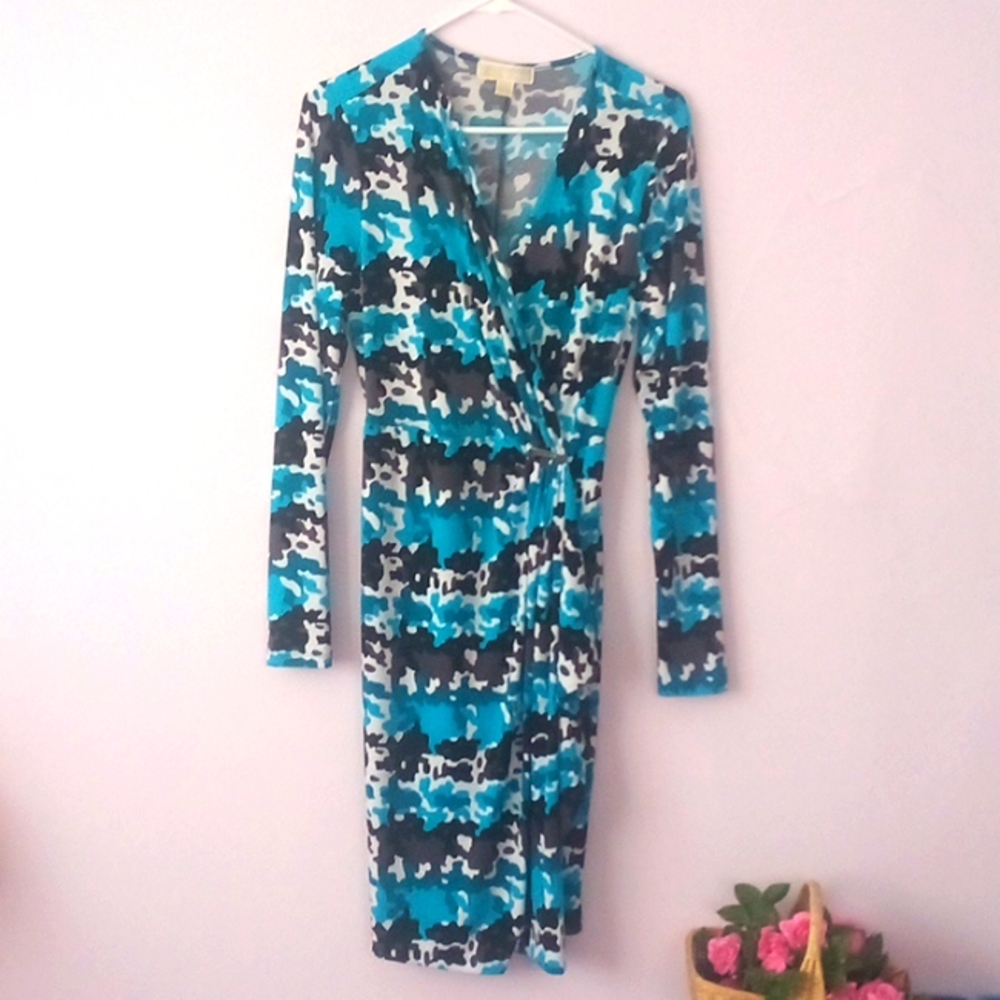 Michael Kors Long Sleeve Wrap Dress